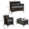 Costway 4PCS Rattan Patio Furniture Set Cushioned Sofa Chair Coffee Table